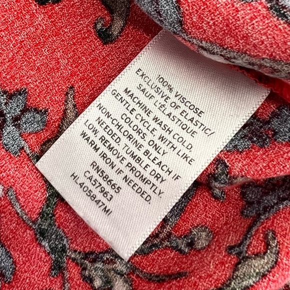 Hinge Red Floral V Neck Blouse - Picture 9 of 13